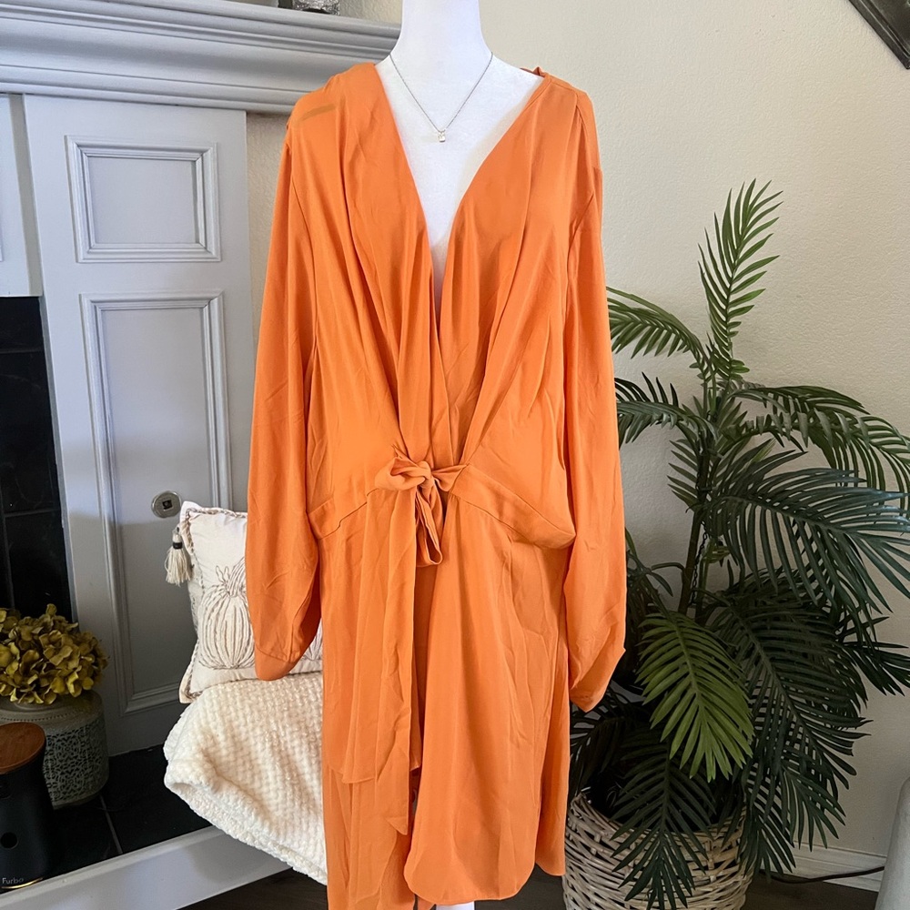 NWT City Chic Vibrant Orange Tunic Blouse